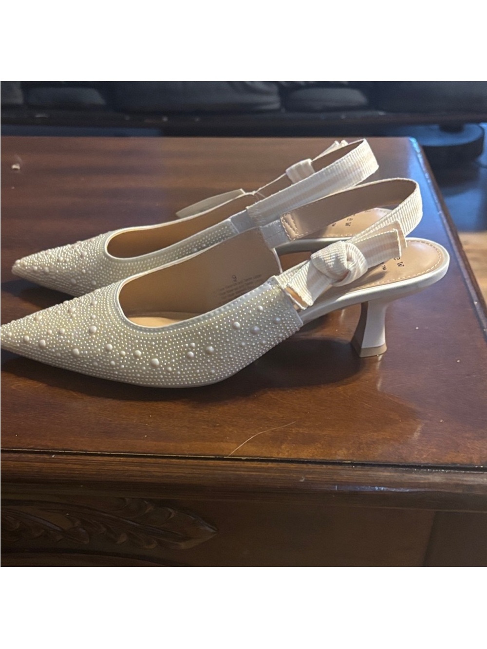 a new day Pearl-Embellished Slingback Heels - Cream - Picture 7 of 8